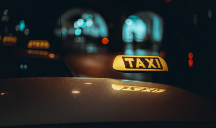 taxi sign night