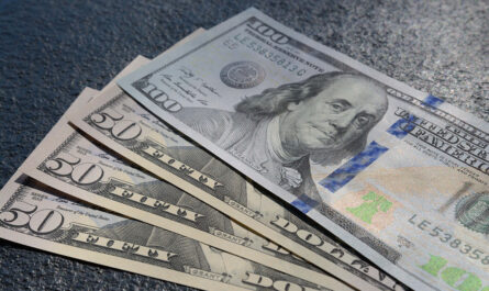 closeup shot three fifty one hundred dollars bills