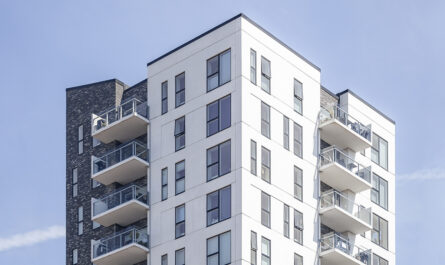 vertical shot white building clear sky