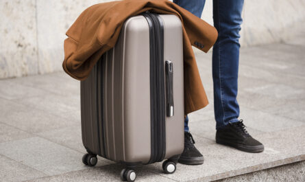 close up traveler with luggage