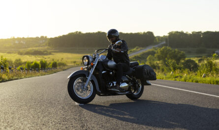full shot man riding motorbike