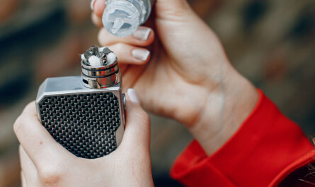 stylish young girl city with vape