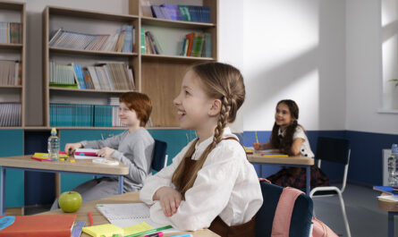 kids classroom taking english class