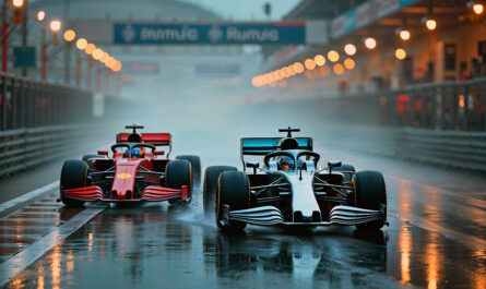 motorsport showdown with racing cars