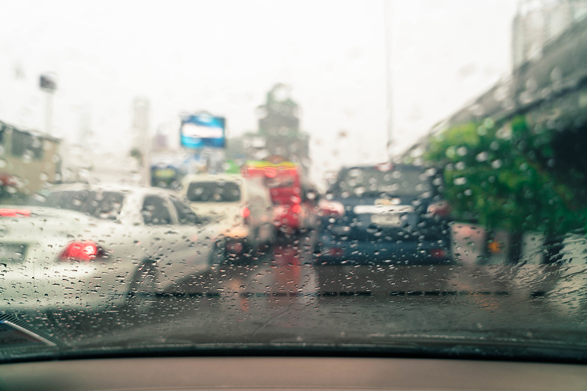 rain drops car glass
