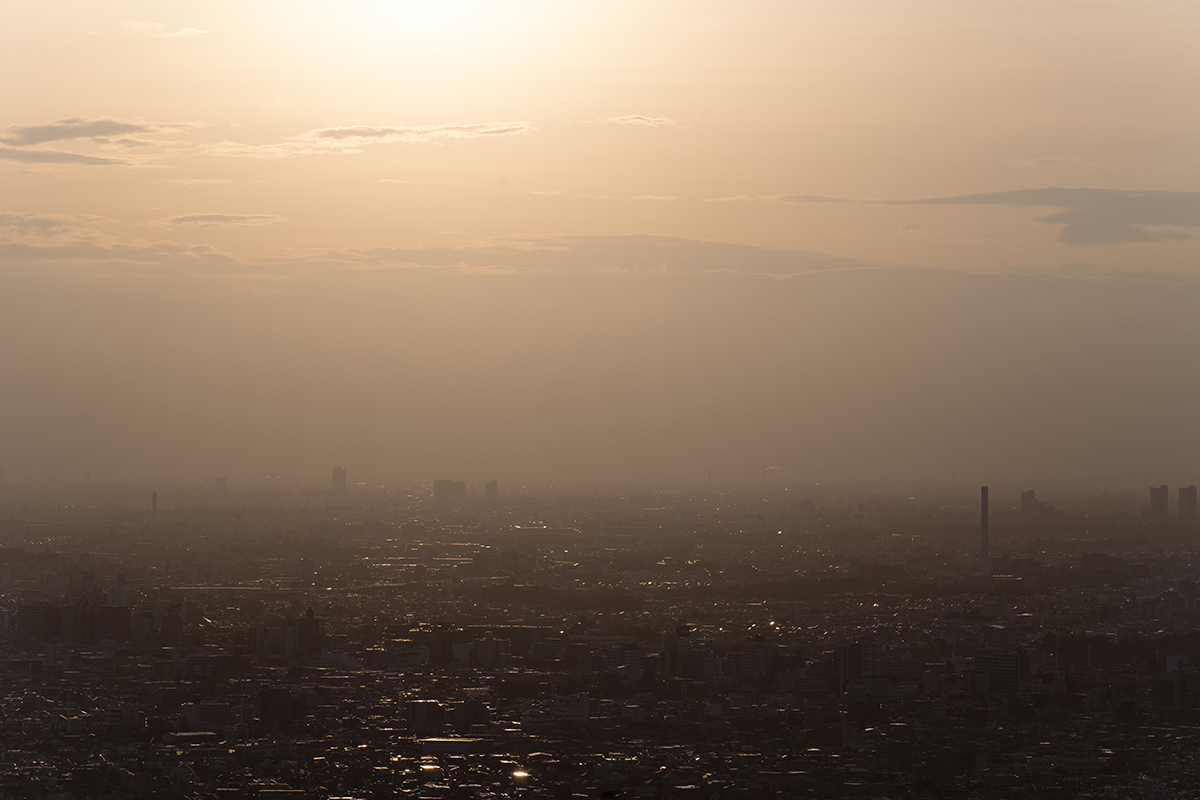 beautiful city landscape sunset