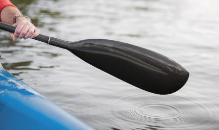 close up hand holding oar
