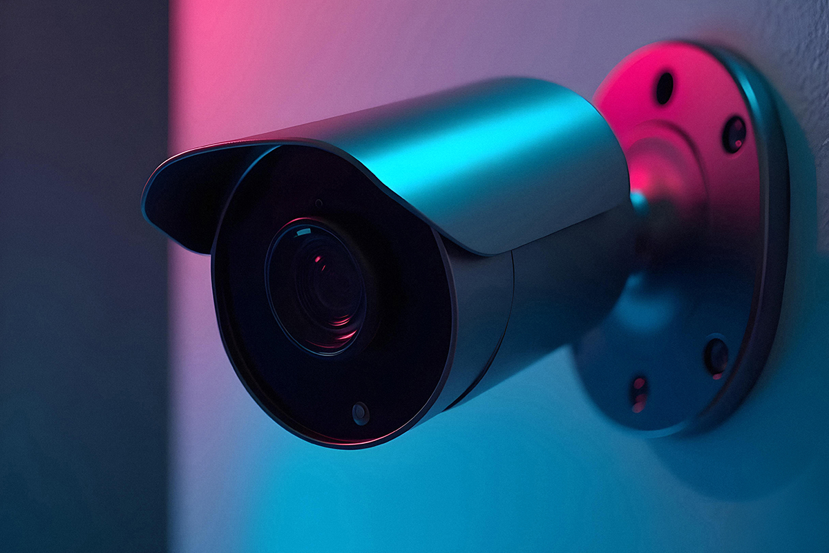 modern security camera indoors