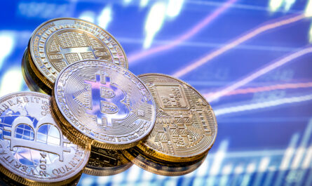 bitcoin is new concept virtual money graphics digital background coins with image letter b