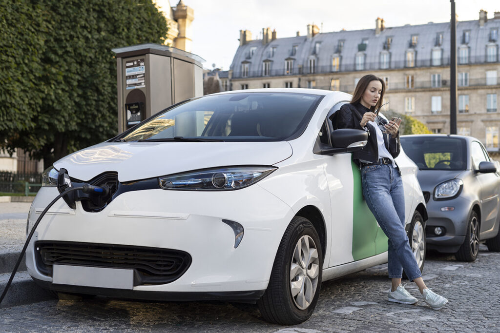 close up electric car france