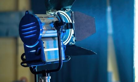 professional lighting equipment movie set with smoke air