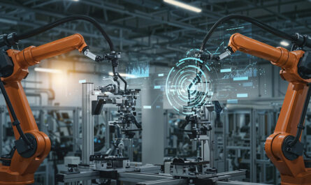 robotic arms modern factory setting