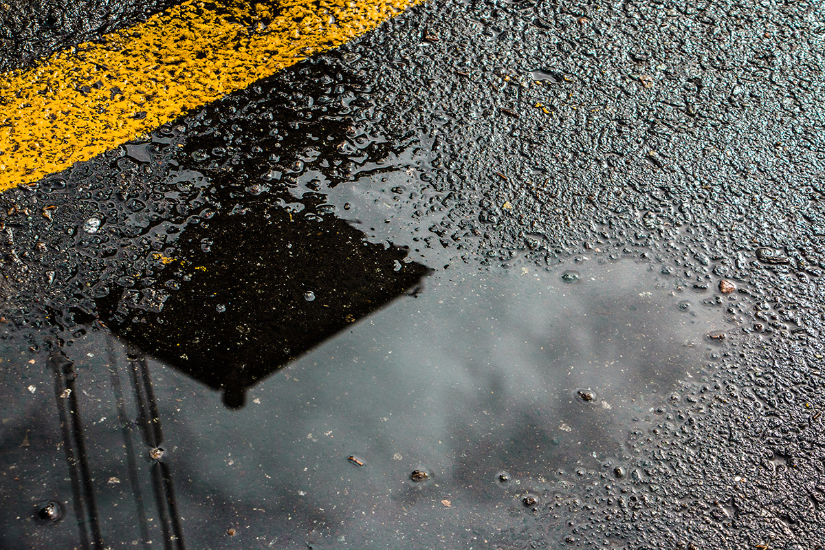 wet road asphalt