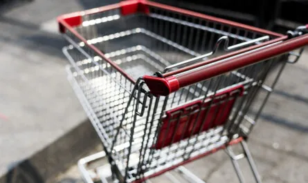 empty shopping trolley left outside