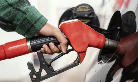 man gas station with car close up