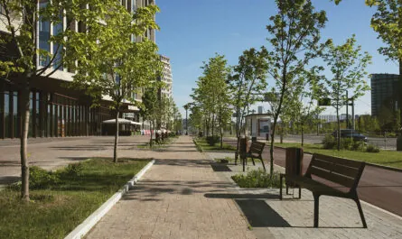 analog city landscape with buildings