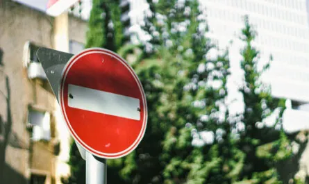 close up road sign against trees 1048944 411132