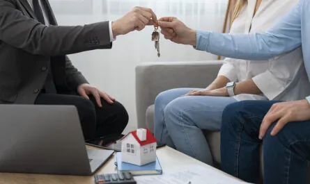 real estate agent work showing house doing business