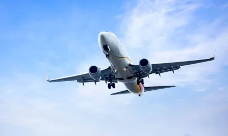place flying sunset sky